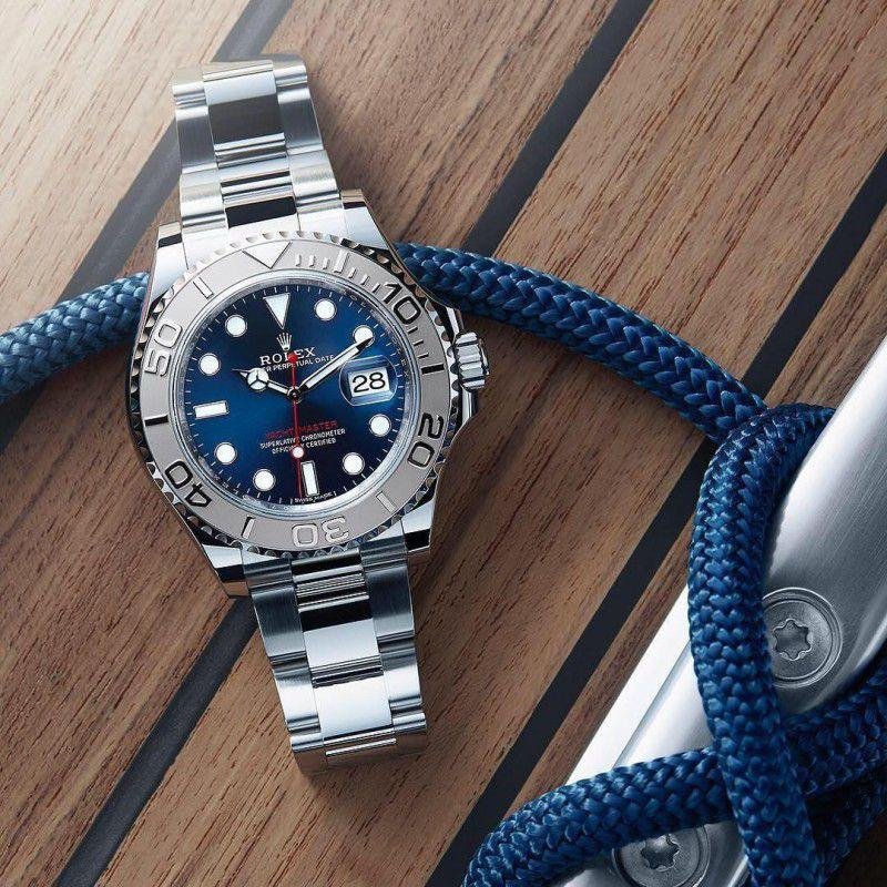 Blue Dial Stainless Steel Luxury Watch – Rolex Style - Image 2