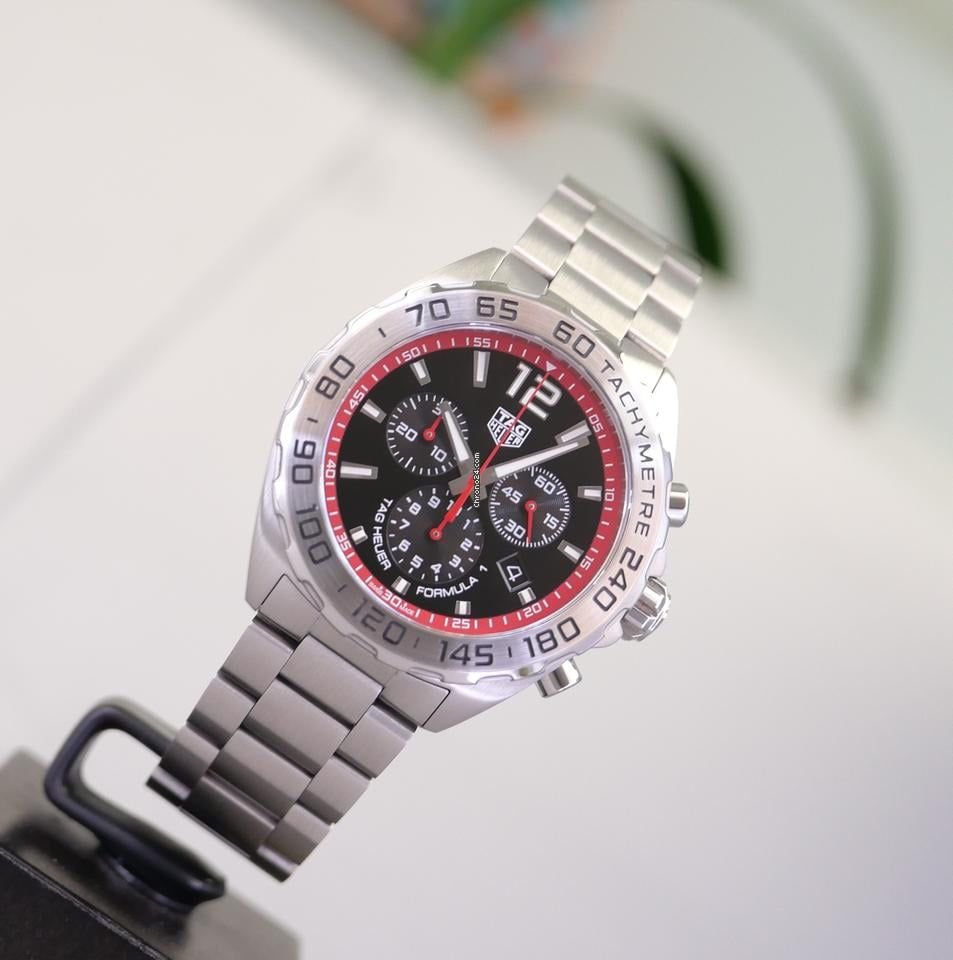 Silver Black Chronograph Sports Watch – TAG Heuer Style - Image 3