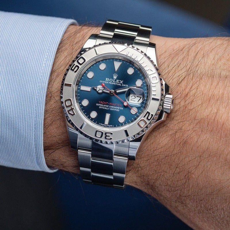 Blue Dial Stainless Steel Luxury Watch – Rolex Style - Image 3
