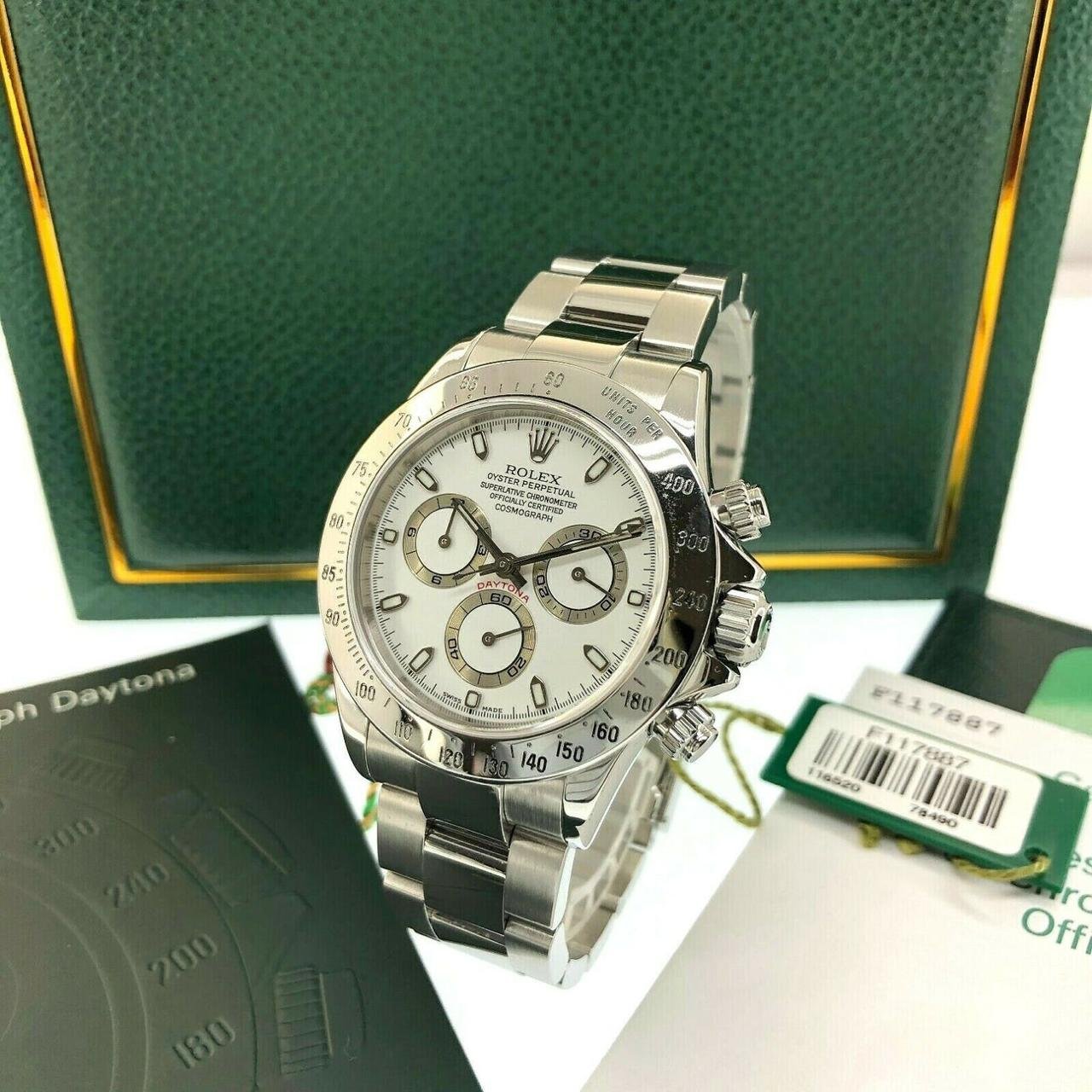White Dial Silver Chronograph Watch – Rolex Daytona Style - Image 3