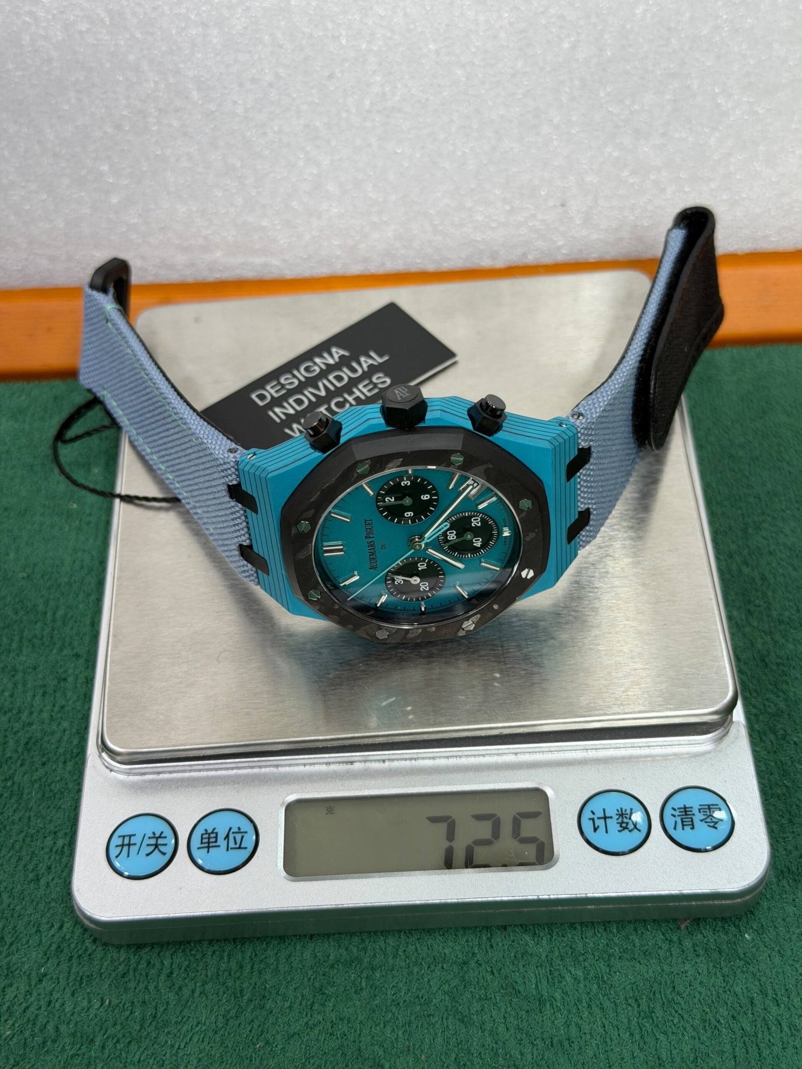 Audemars Piguet Royal Oak Offshore Style Blue Strap Chronograph Watch - Image 5