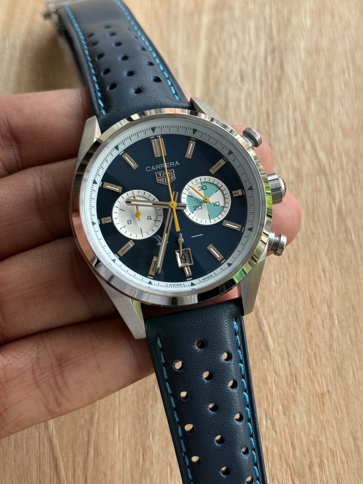 TAG Heuer Carrera Blue Dial Chronograph Luxury Watch - Image 2