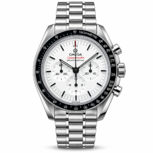 omega Luxury automatic chronograph stainless steel watch with white dial
